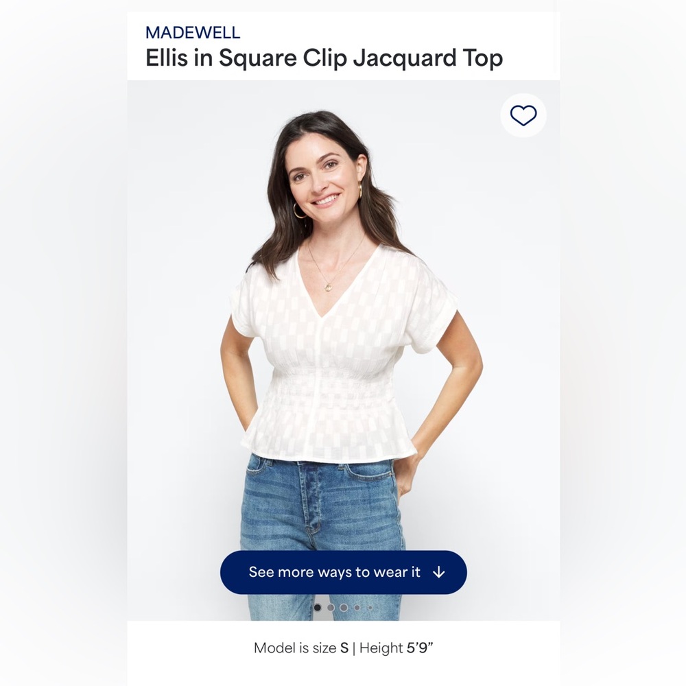 Madewell Cream Jacquard Blouse